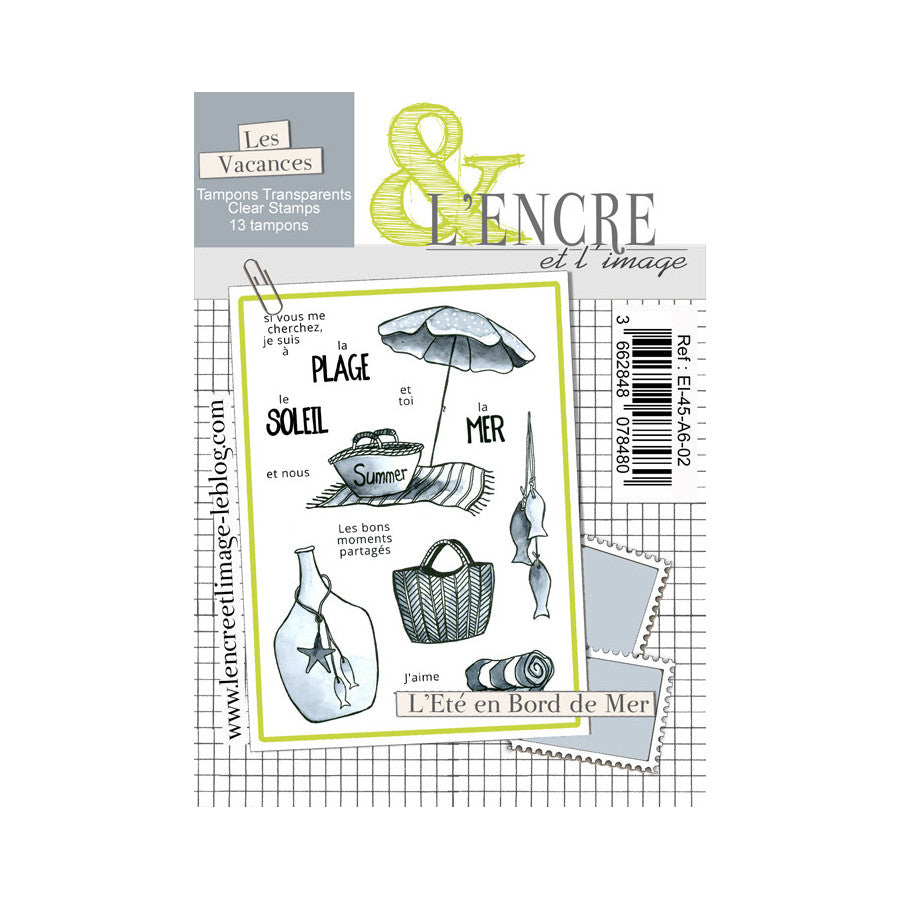 L'Encre et L'Image - A6 - Clear Stamp Set - Summer By the Sea