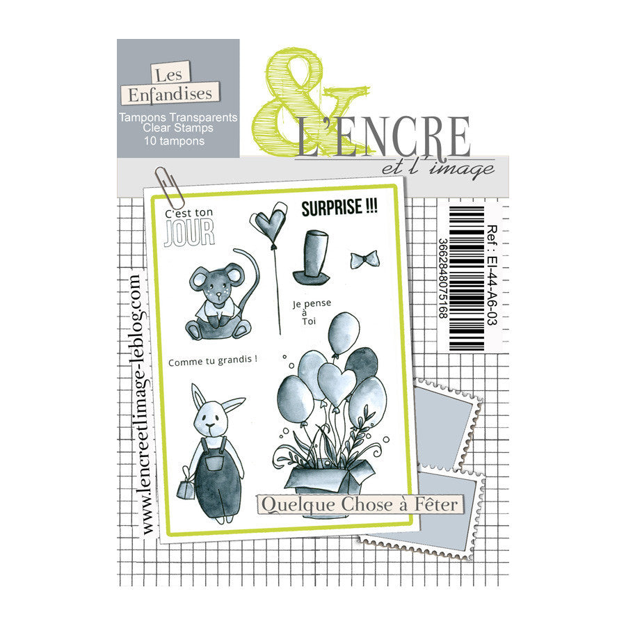 L'Encre et L'Image - A6 - Clear Stamp Set - Something to Celebrate