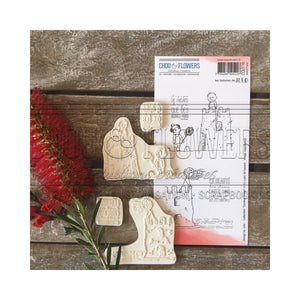 Chou & Flowers - White Rubber Stamps - Sand Castles