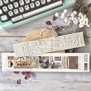 Chou & Flowers - White Rubber Stamp - Vintage Timeline (discontinued)