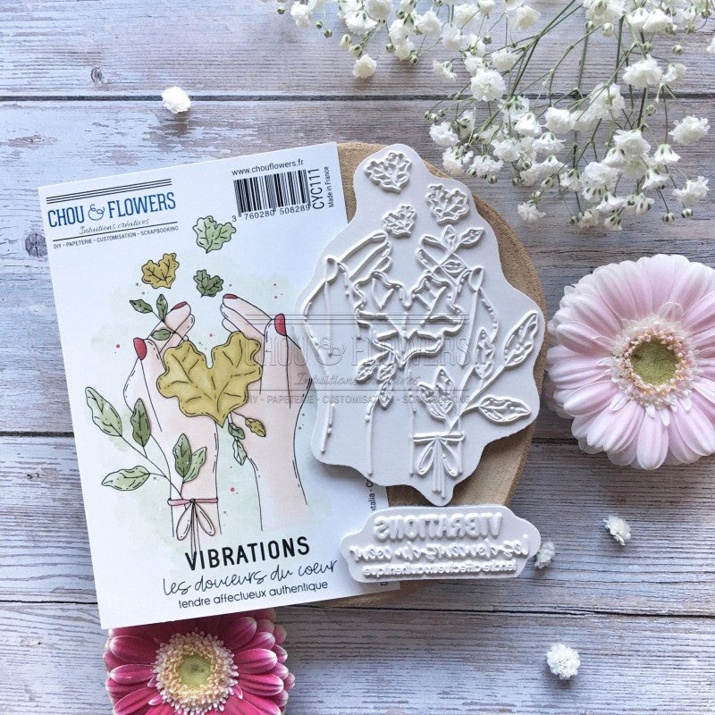 Chou & Flowers - White Rubber Stamps - Vibrations