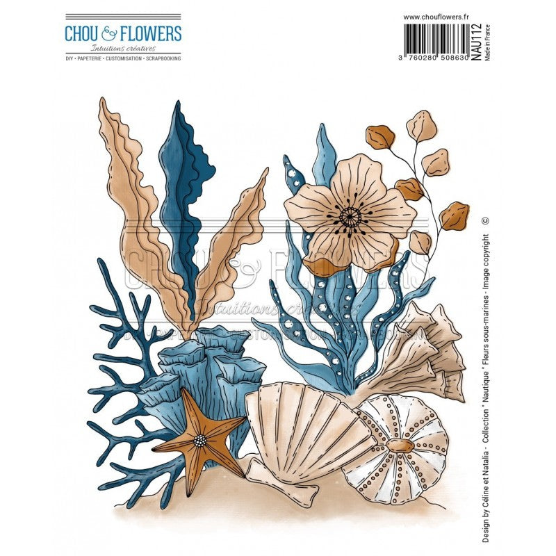 Chou & Flowers - White Rubber Stamps - Underwater Flowers