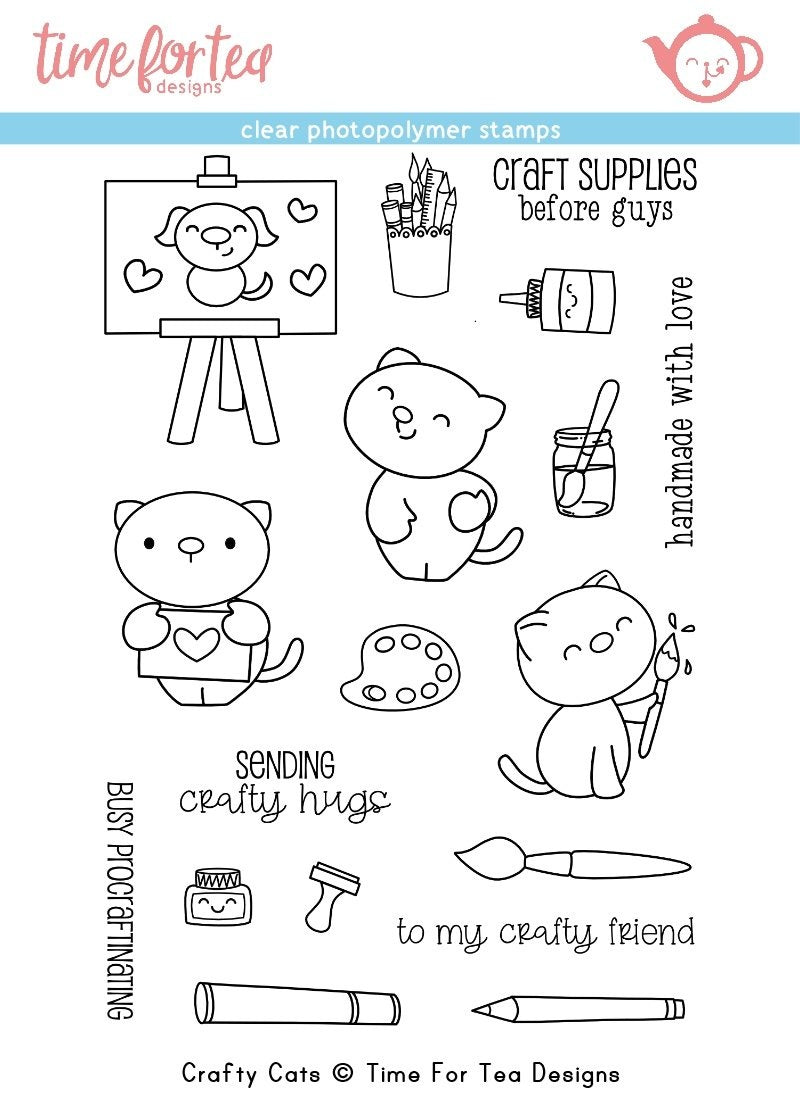 Time For Tea - Clear Stamp Set - Crafty Cats