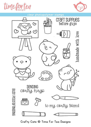 Time For Tea - Clear Stamp Set - Crafty Cats