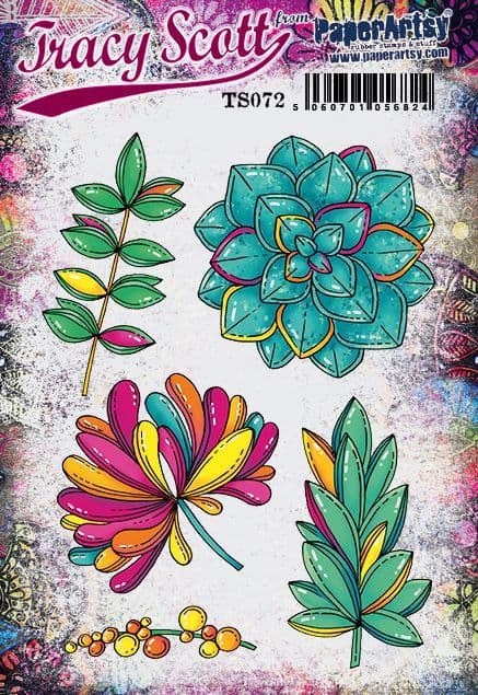 PaperArtsy - Tracy Scott 72 - Rubber Cling Mounted Stamp Set