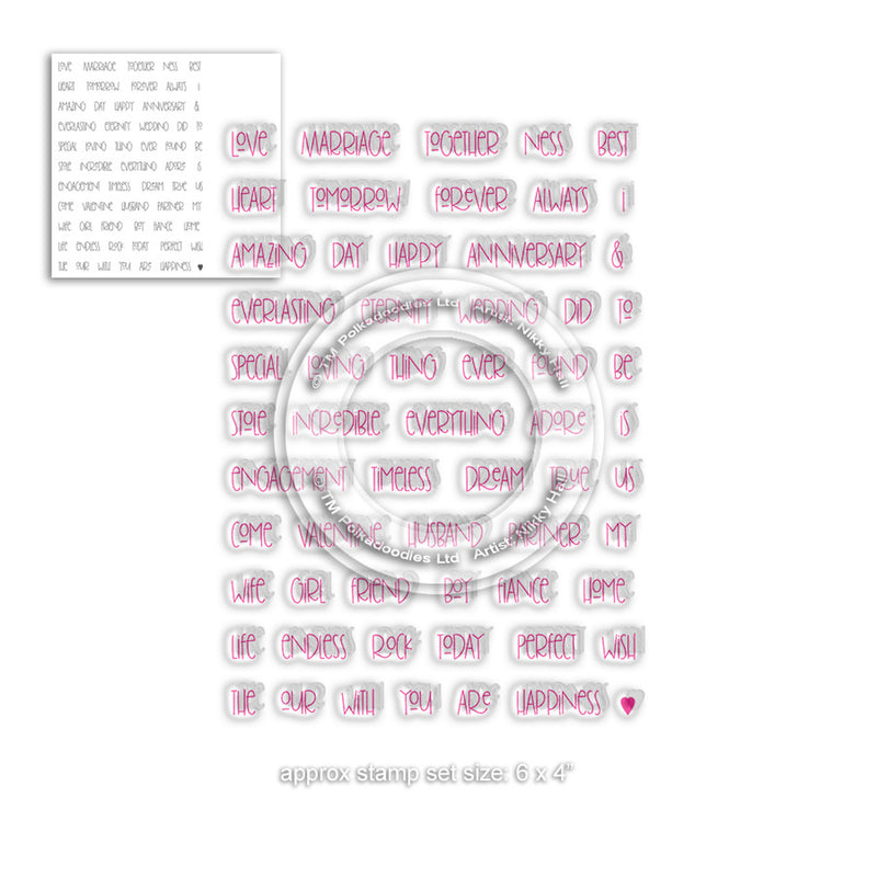 Polkadoodles - Clear Polymer Stamp Set - A6 - Everlasting Sentiments