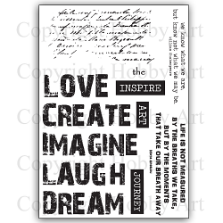Hobby Art Stamps - Clear Polymer Stamp Set - A5 - Words