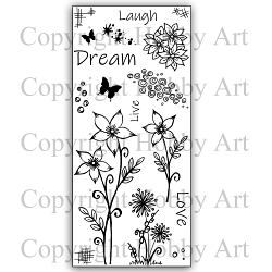 Hobby Art Stamps - Clear Polymer Stamp Set - Floral Wishes